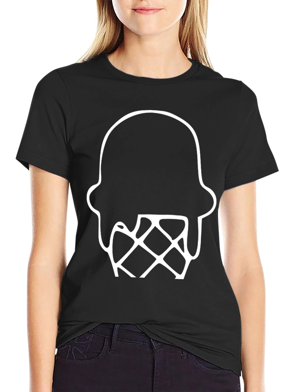 Ice Cream Graphic Tee - Black Cotton Blend