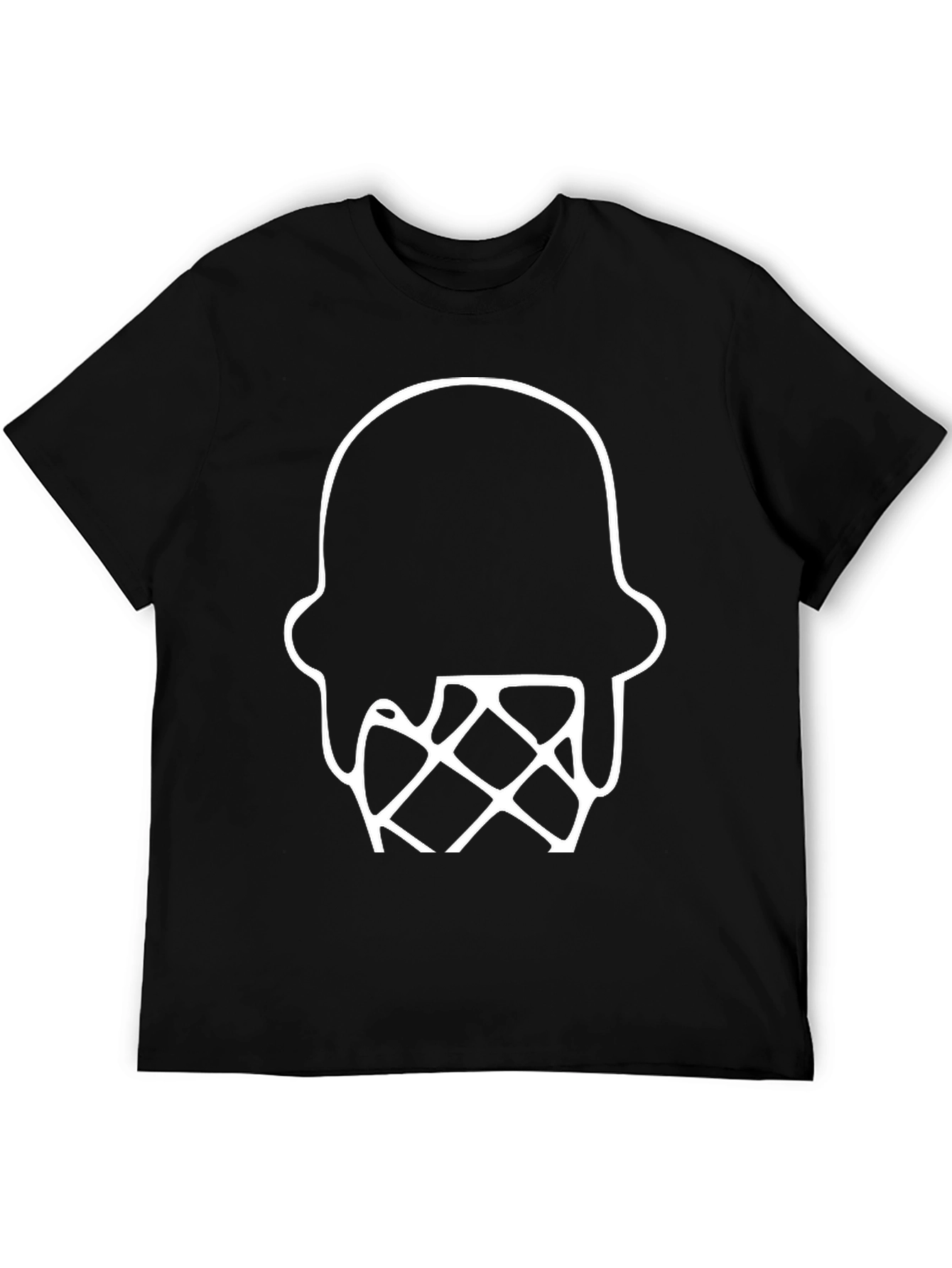 Ice Cream Graphic Tee - Black Cotton Blend