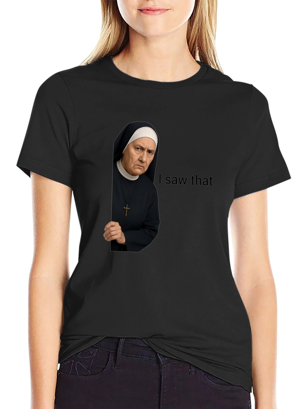 I Saw That Nun T-Shirt Funny Graphic Tee