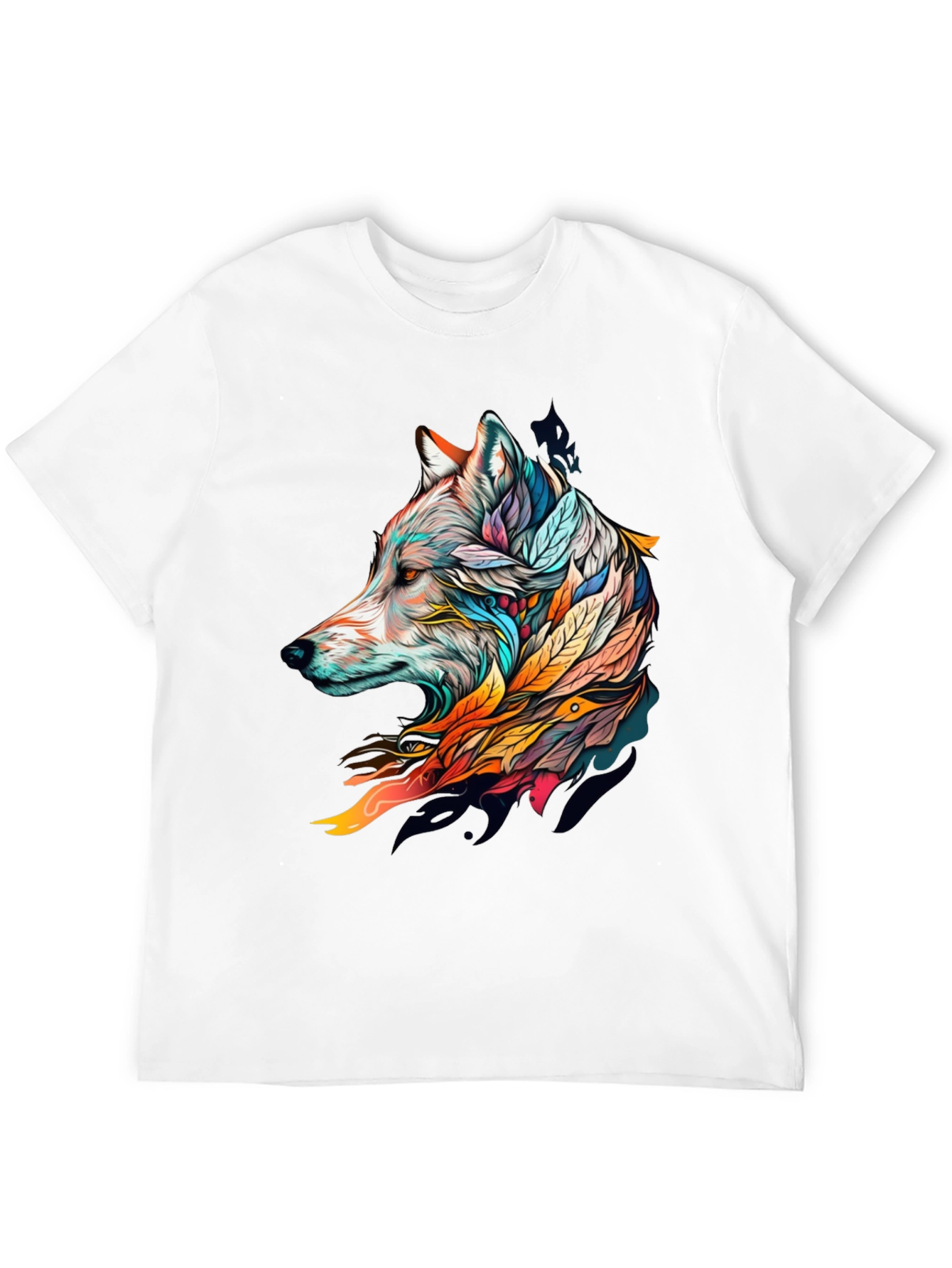 Wolf Art Graphic Tee - Stylish Black T-Shirt