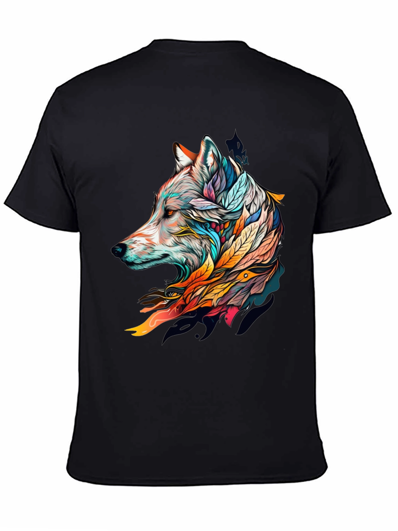 Wolf Art Graphic Tee - Stylish Black T-Shirt