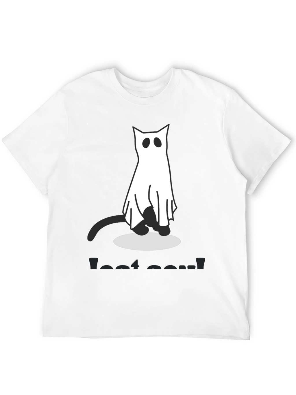 Ghost Cat Graphic Tee - Spooky Season Shirt