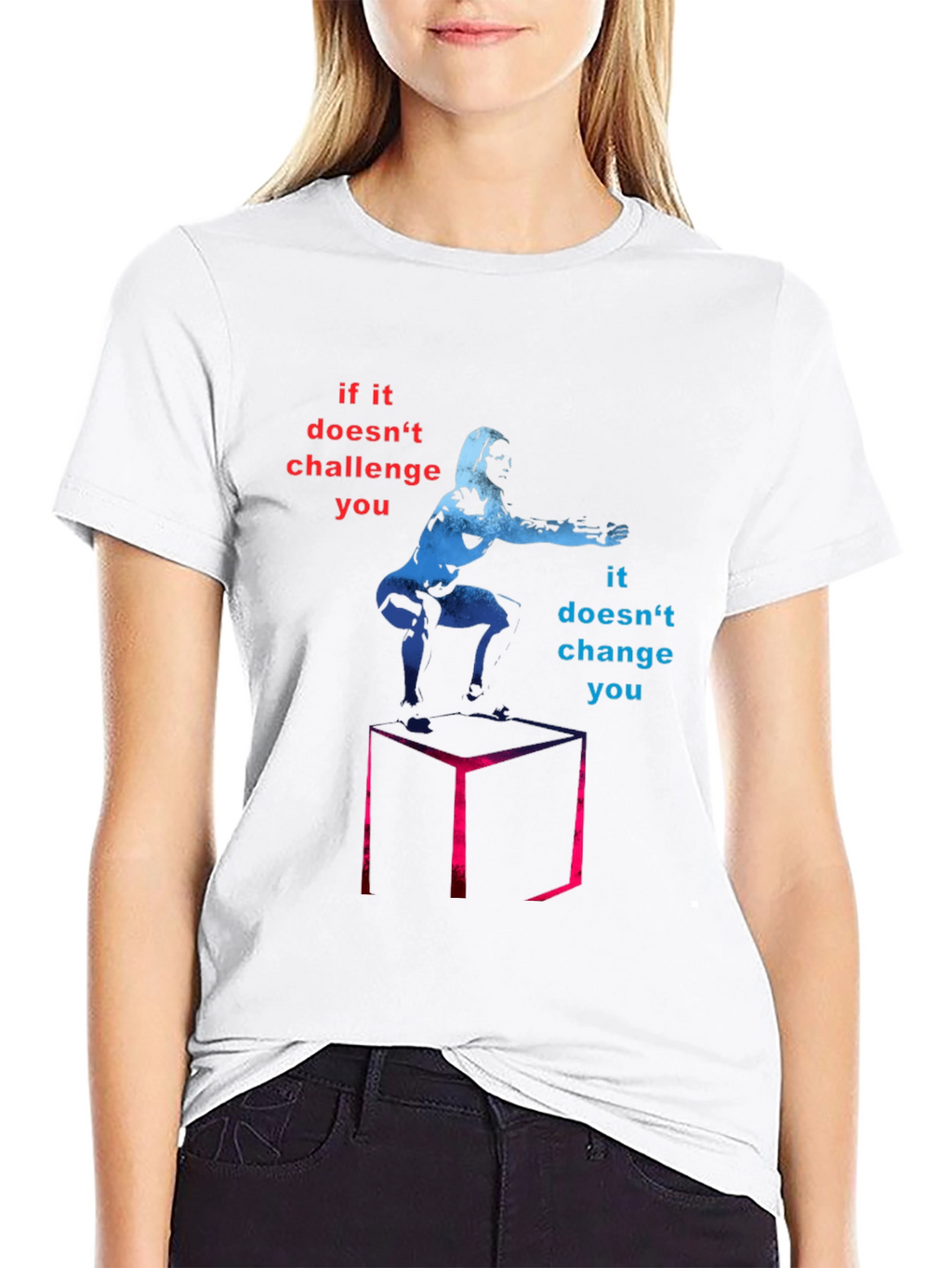 Challenge Yourself Graphic Tee - Motivational Workout Shirt