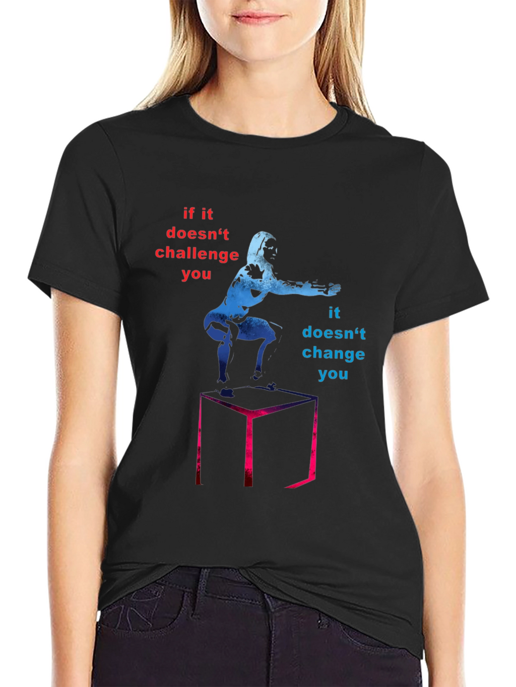 Challenge Yourself Graphic Tee - Motivational Workout Shirt