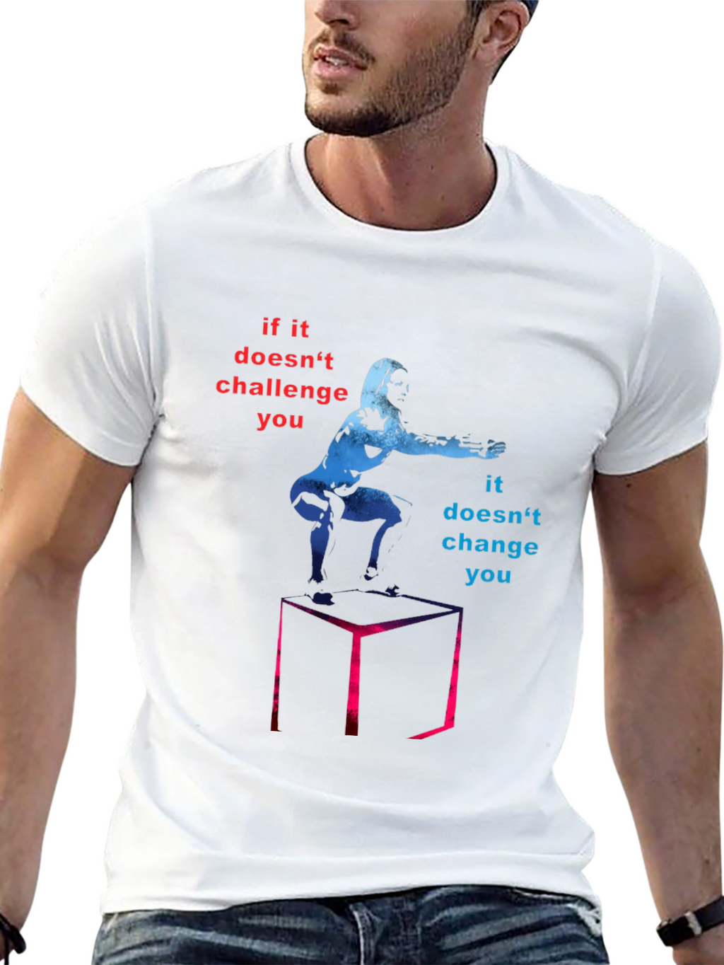 Challenge Yourself Graphic Tee - Motivational Workout Shirt