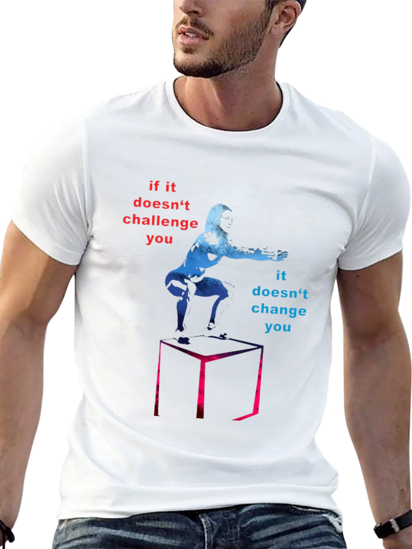 Challenge Yourself Graphic Tee - Motivational Workout Shirt