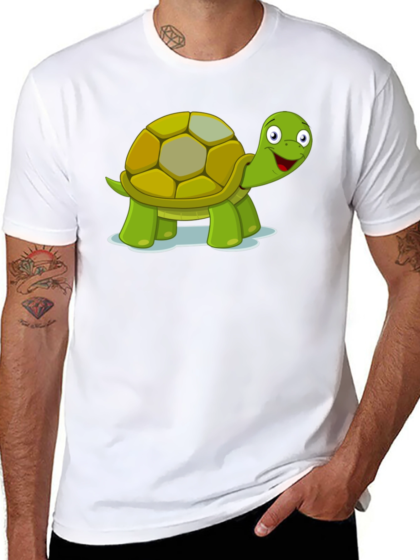Cute Turtle Graphic T-Shirt - Black