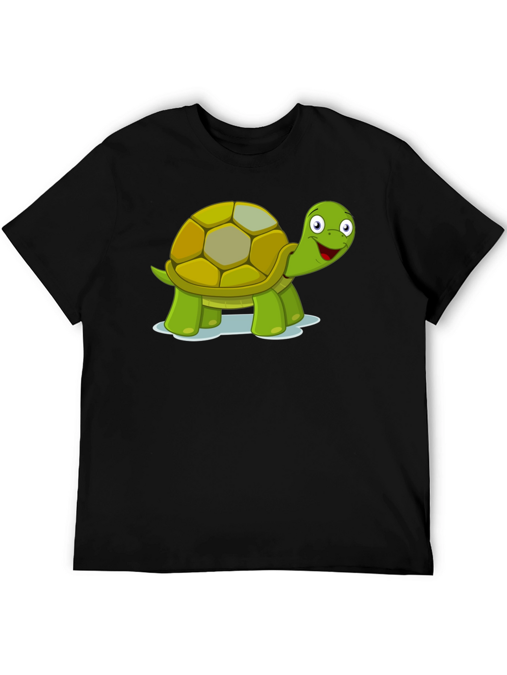 Cute Turtle Graphic T-Shirt - Black