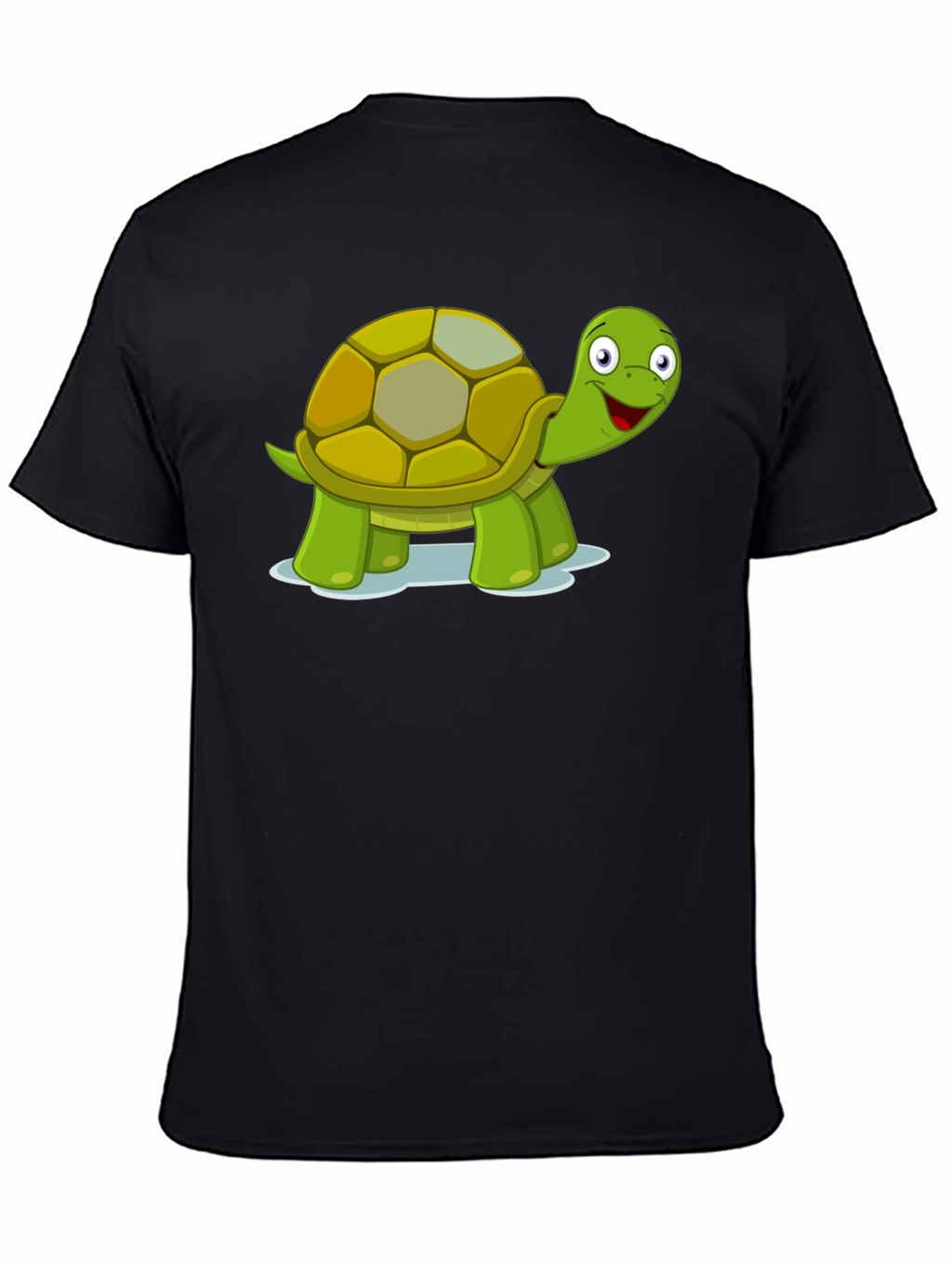 Cute Turtle Graphic T-Shirt - Black