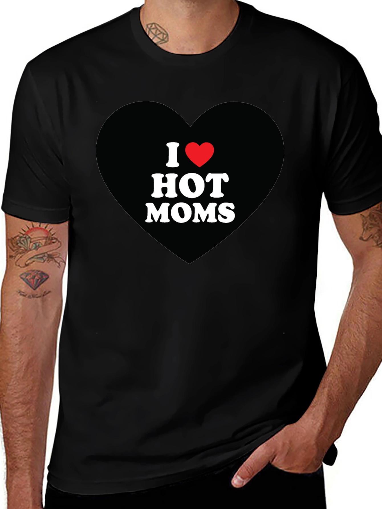 I Heart Hot Moms Graphic T-Shirt - Bold Statement Tee