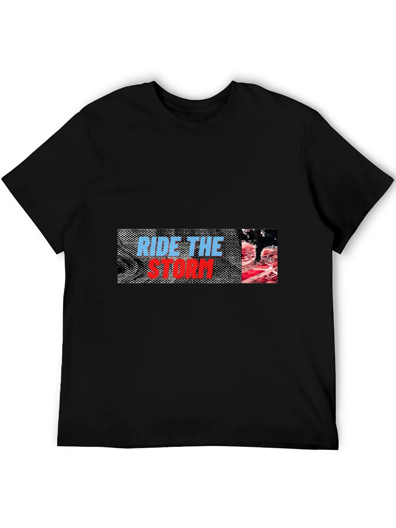 Ride The Storm Graphic Tee - Black Cotton T-Shirt