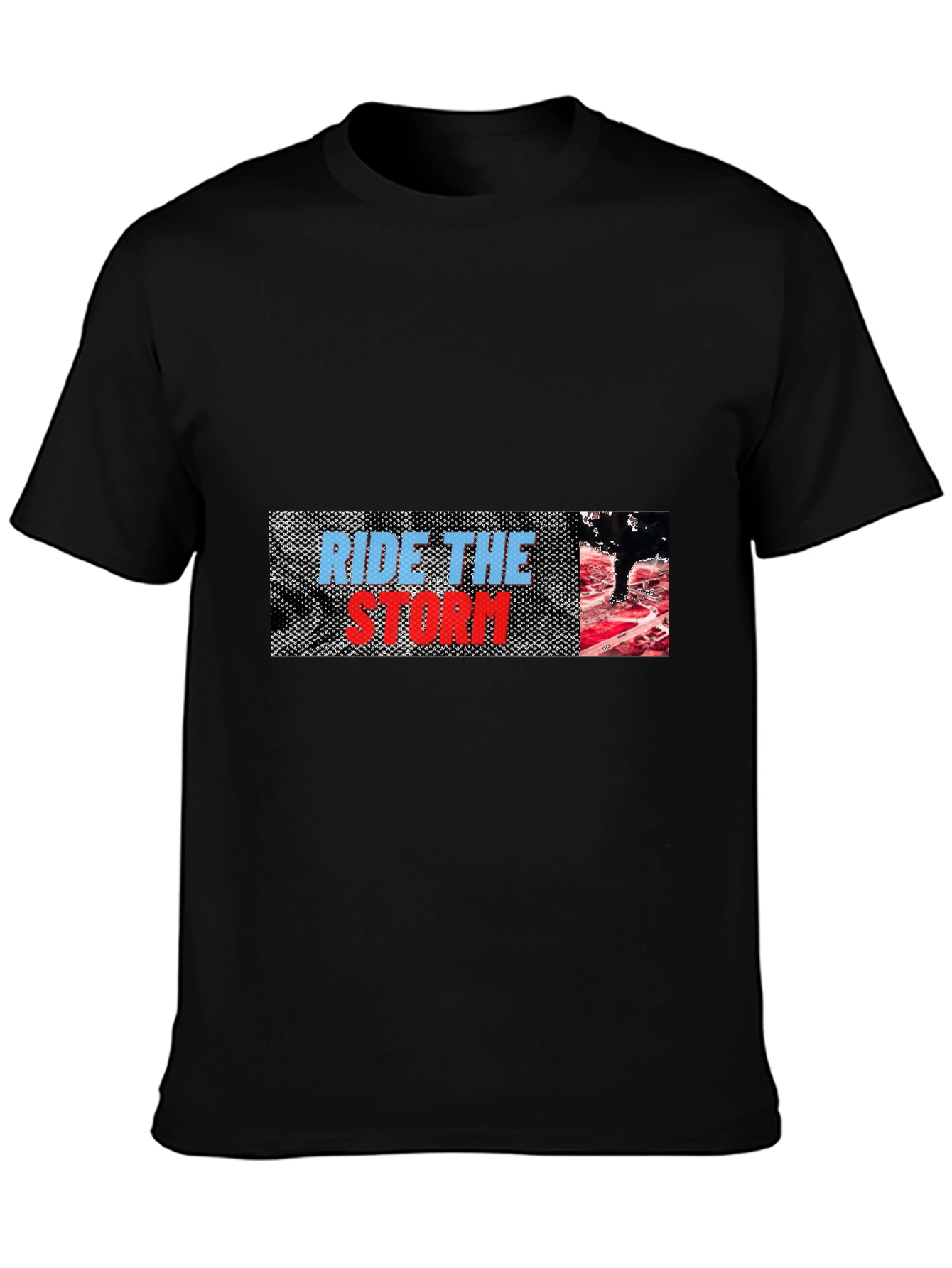 Ride The Storm Graphic Tee - Black Cotton T-Shirt