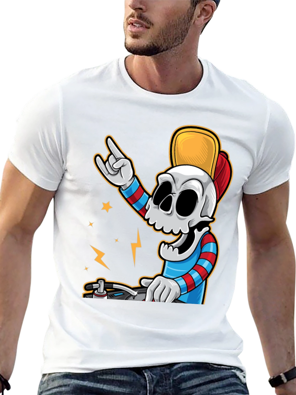 DJ Skull Graphic Tee - Rock On in Style!
