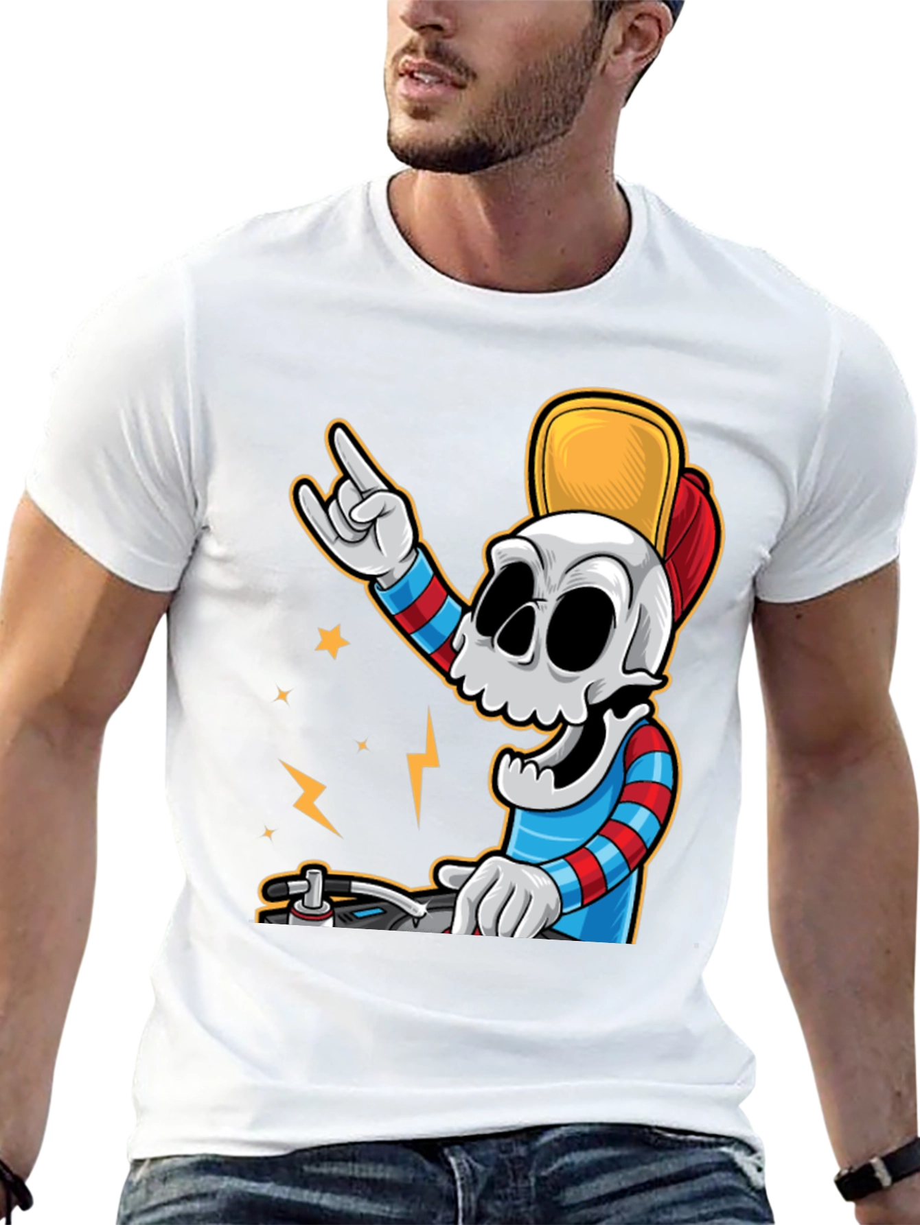 DJ Skull Graphic Tee - Rock On in Style!