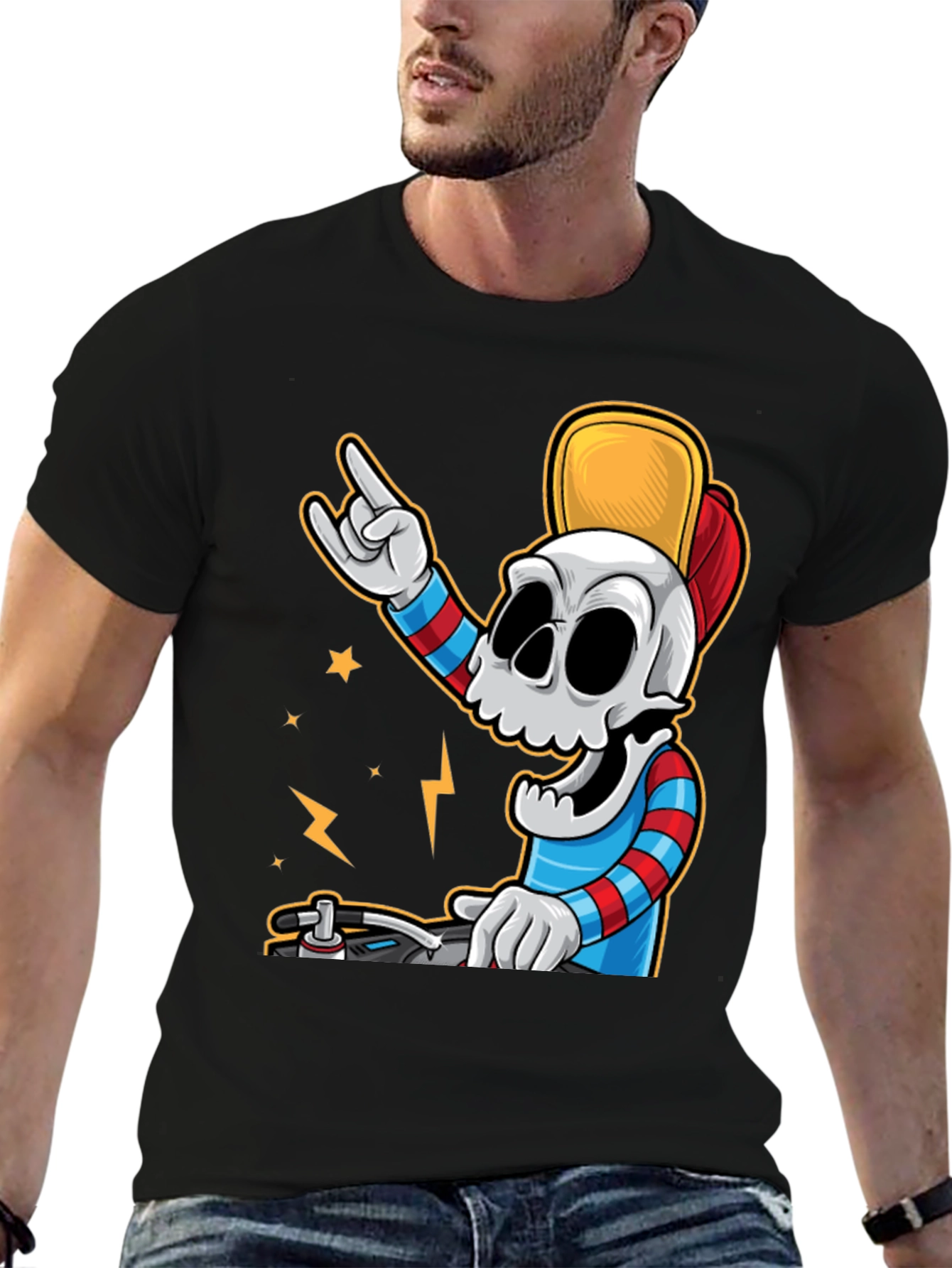DJ Skull Graphic Tee - Rock On in Style!
