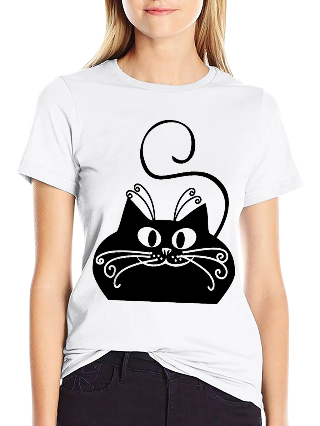 Black Cat Graphic Tee - Stylish Comfort