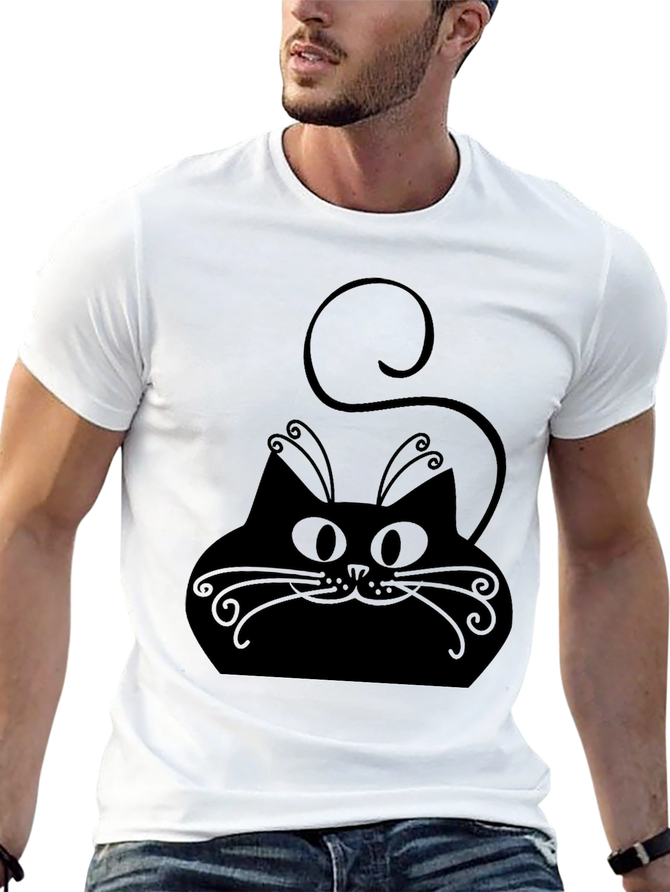 Black Cat Graphic Tee - Stylish Comfort