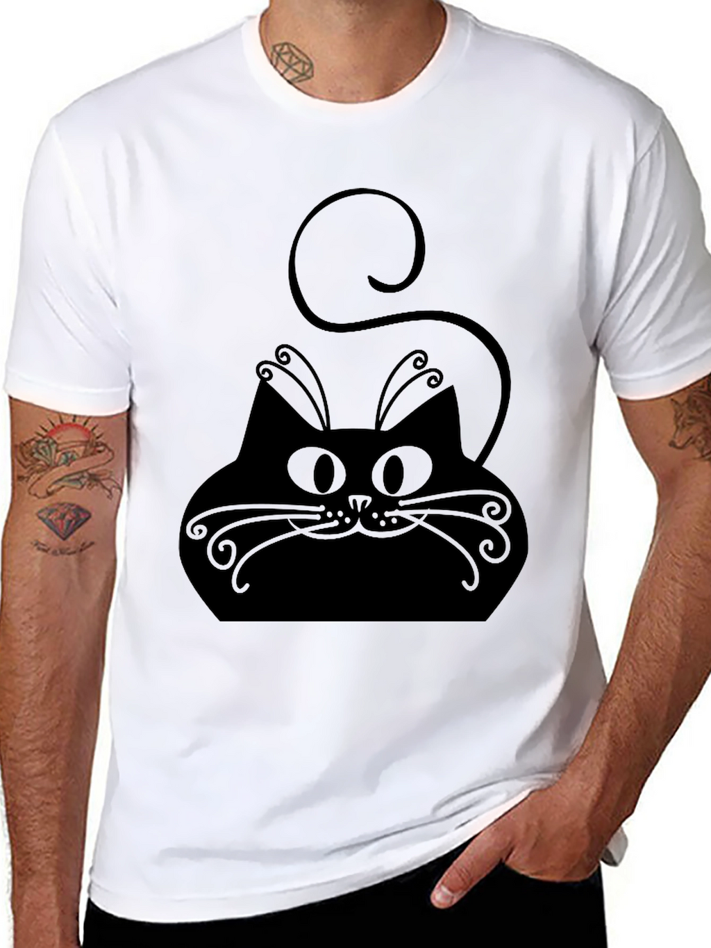 Black Cat Graphic Tee - Stylish Comfort