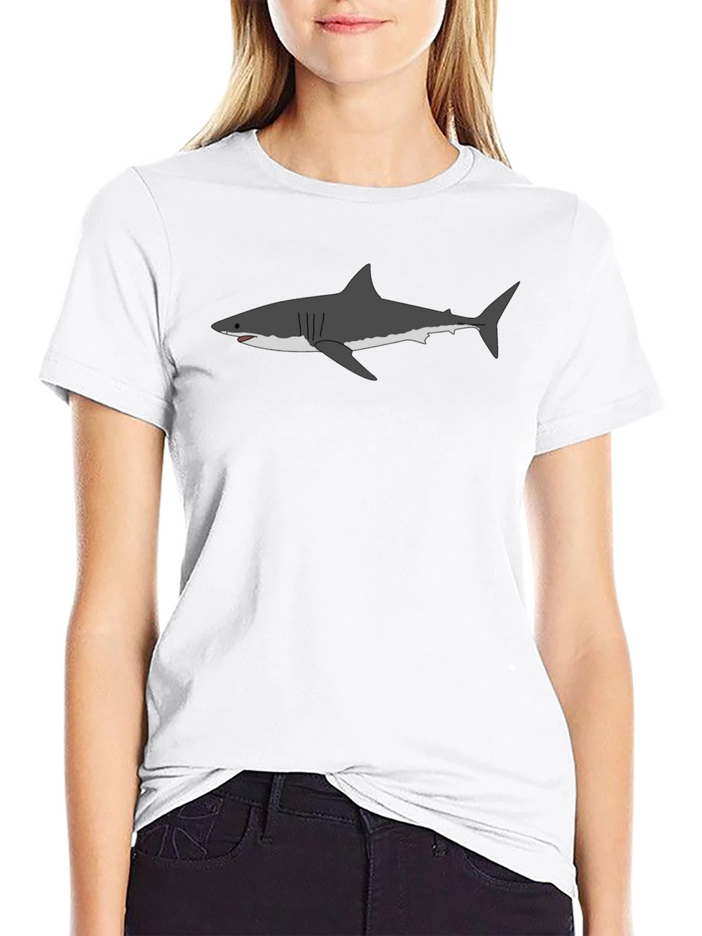 Great White Shark Graphic Tee - Mens Black T-Shirt