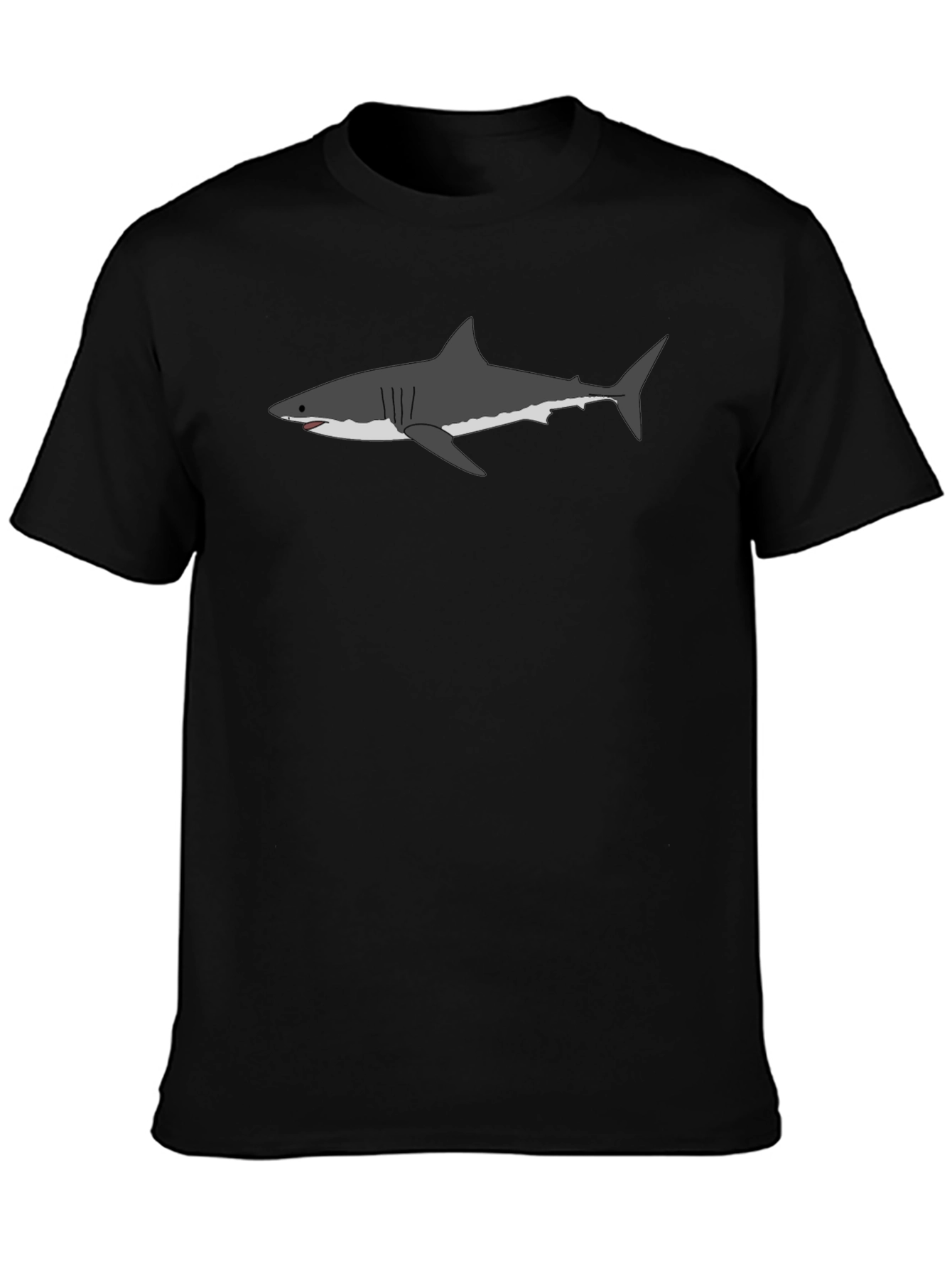 Great White Shark Graphic Tee - Mens Black T-Shirt