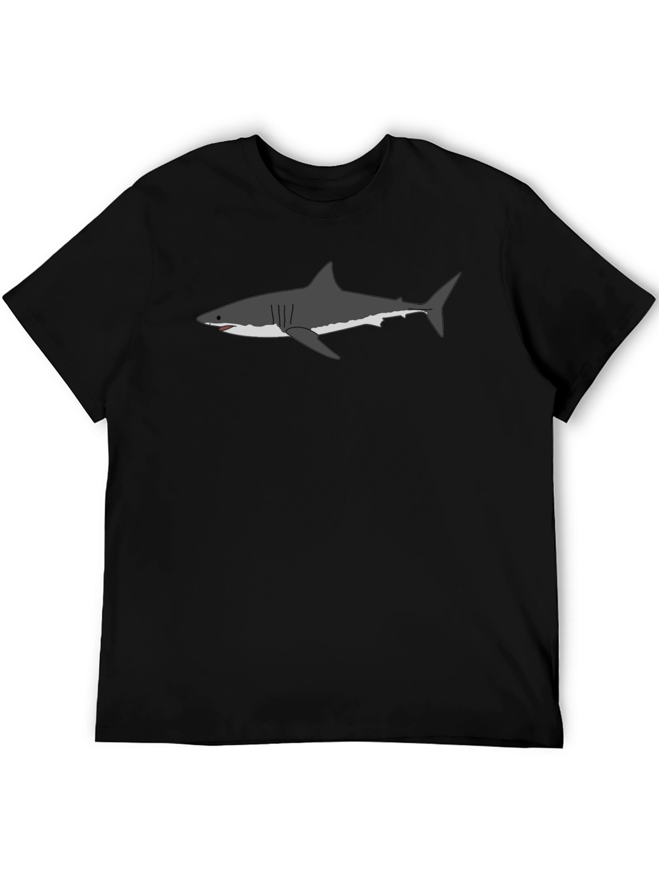 Great White Shark Graphic Tee - Mens Black T-Shirt