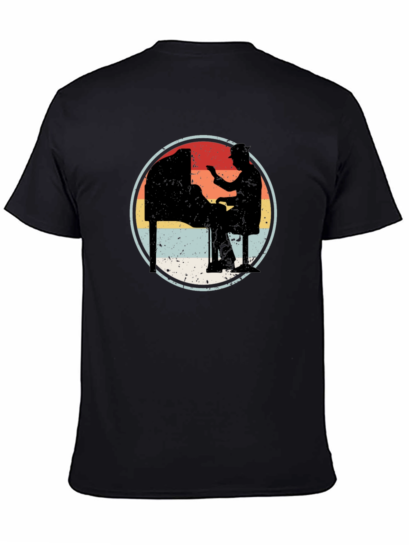 Vintage Pianist Graphic Tee - Retro Music Lover T-Shirt