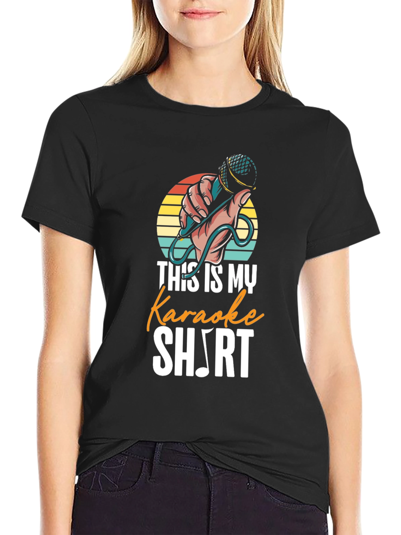 Karaoke Music Note Graphic T-Shirt