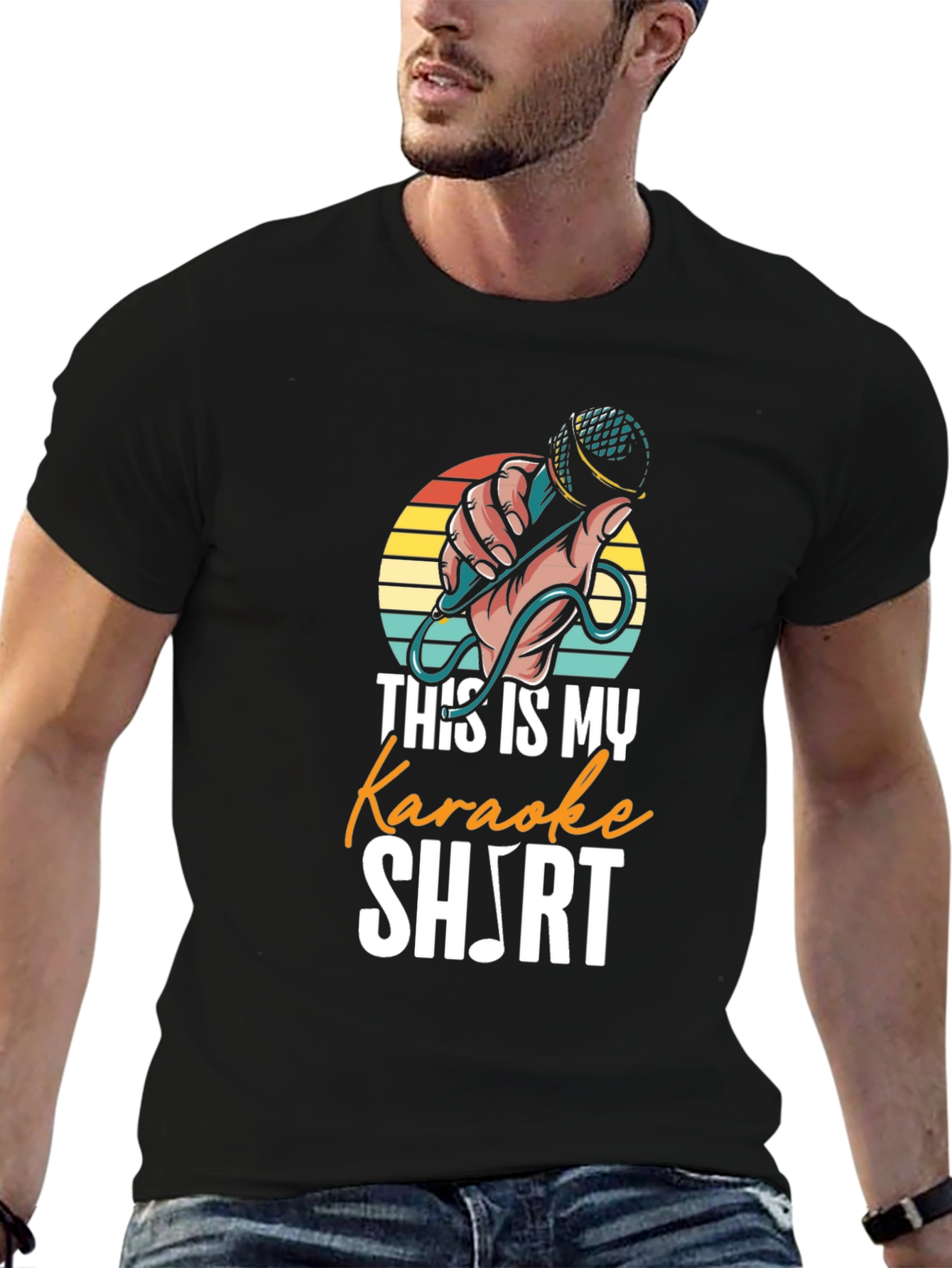 Karaoke Music Note Graphic T-Shirt