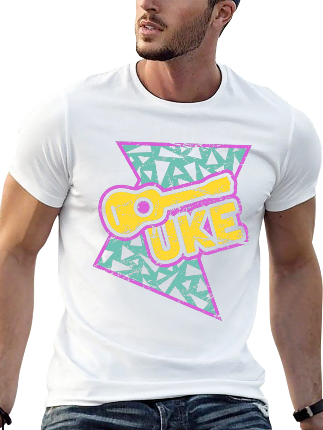 Retro UKE T-Shirt - 90s Ukulele Design Tee