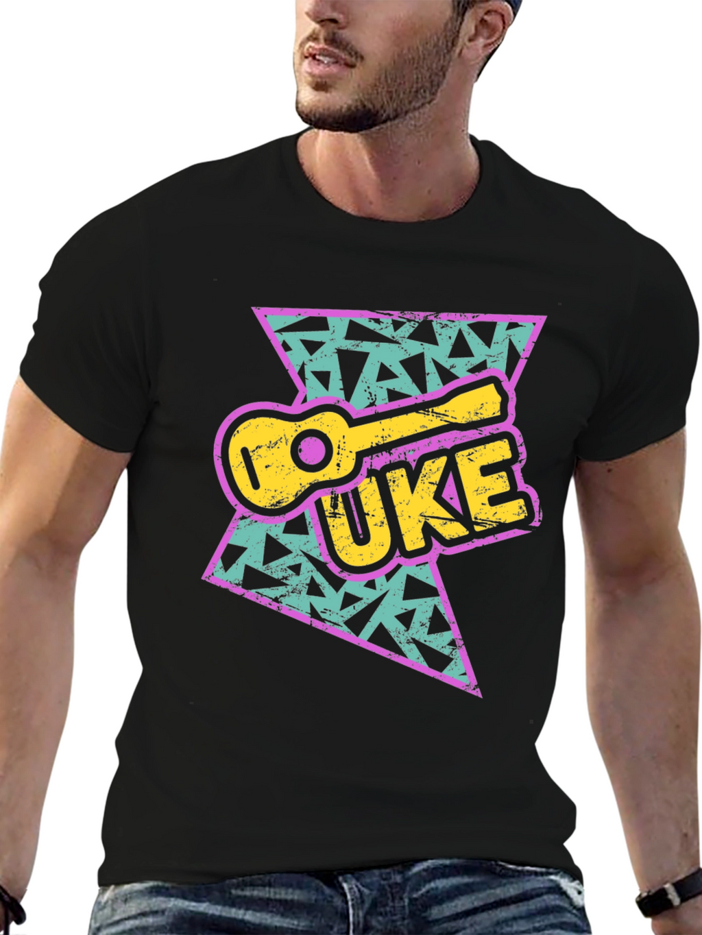 Retro UKE T-Shirt - 90s Ukulele Design Tee