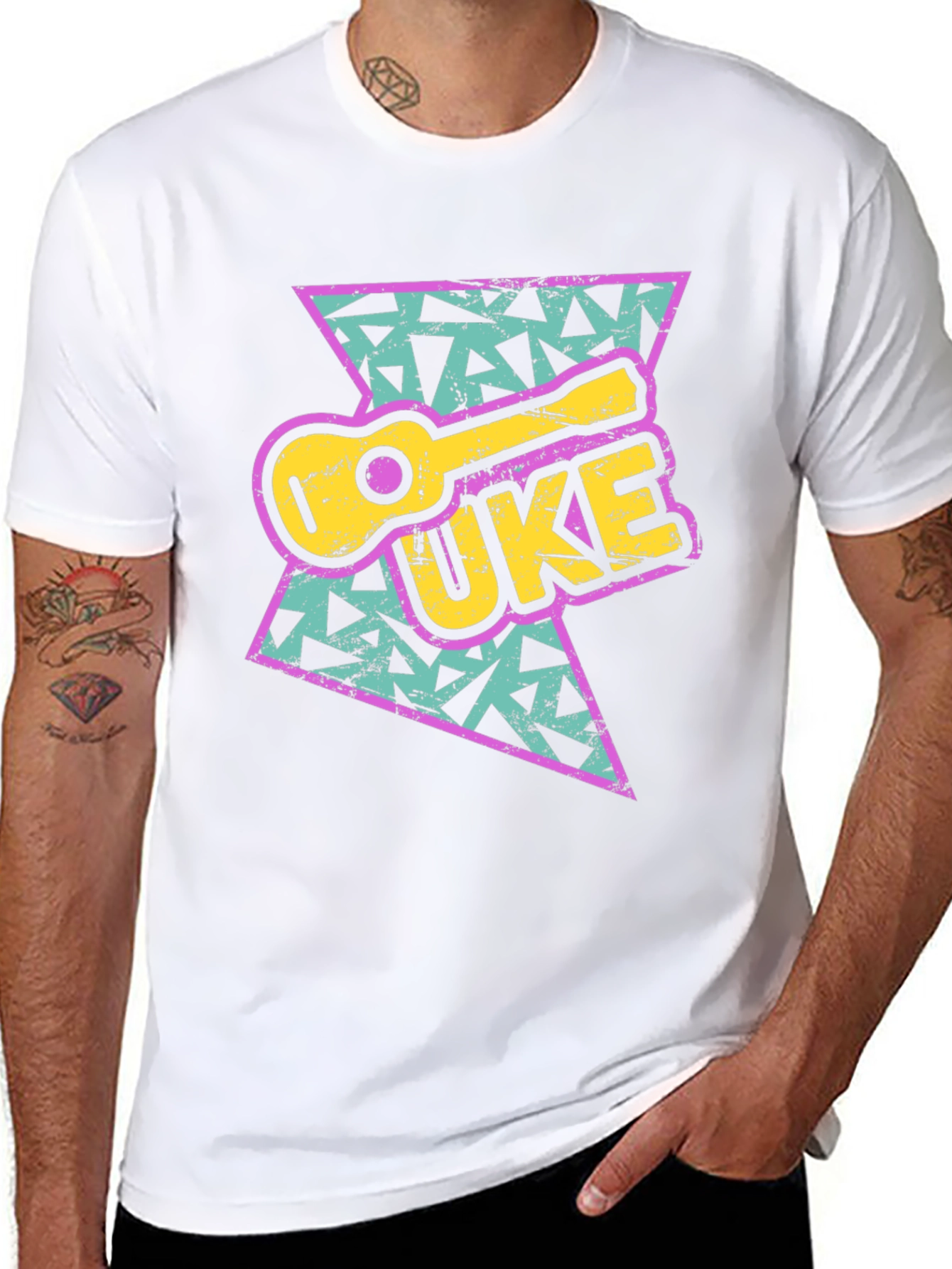 Retro UKE T-Shirt - 90s Ukulele Design Tee