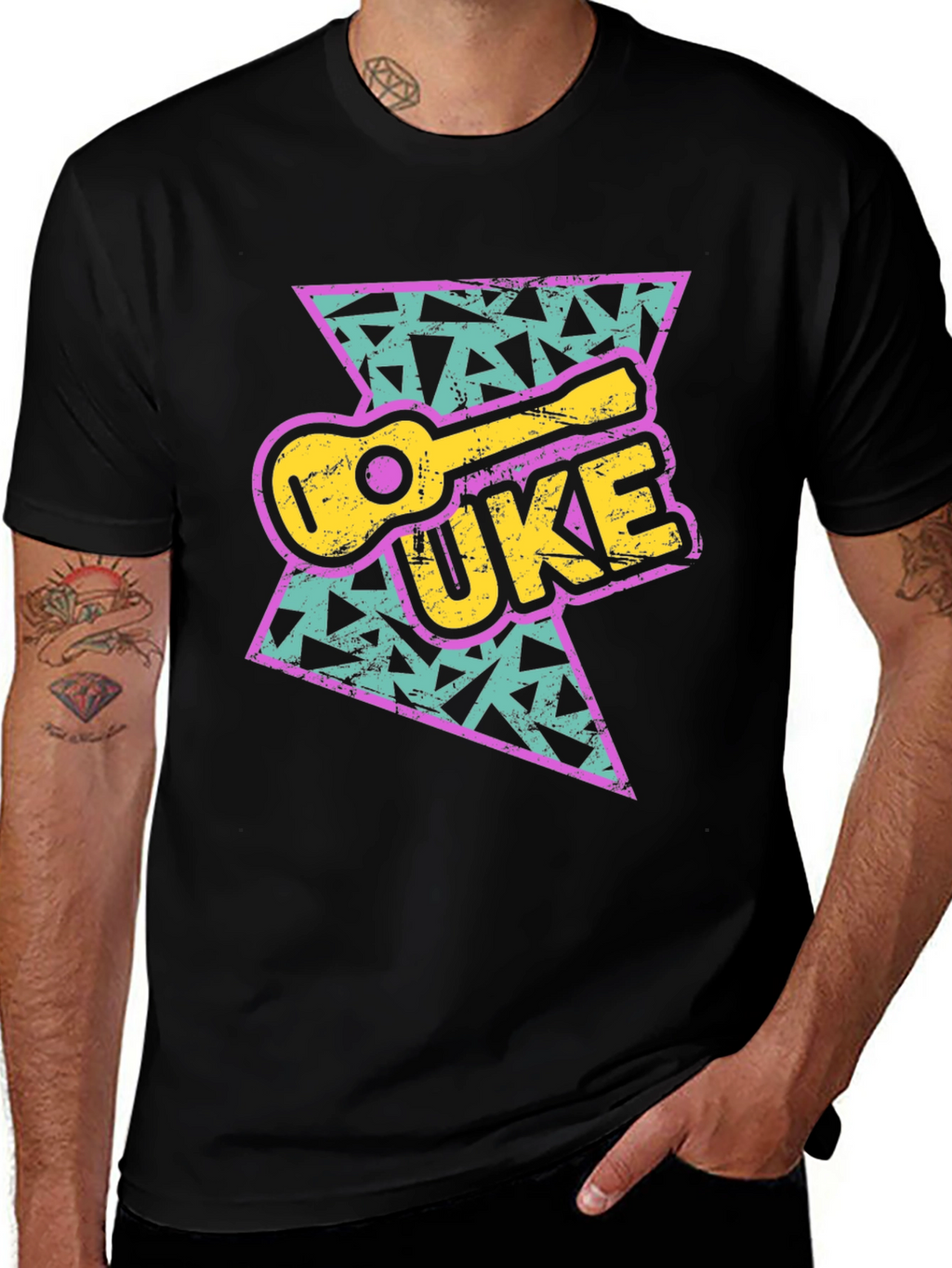 Retro UKE T-Shirt - 90s Ukulele Design Tee