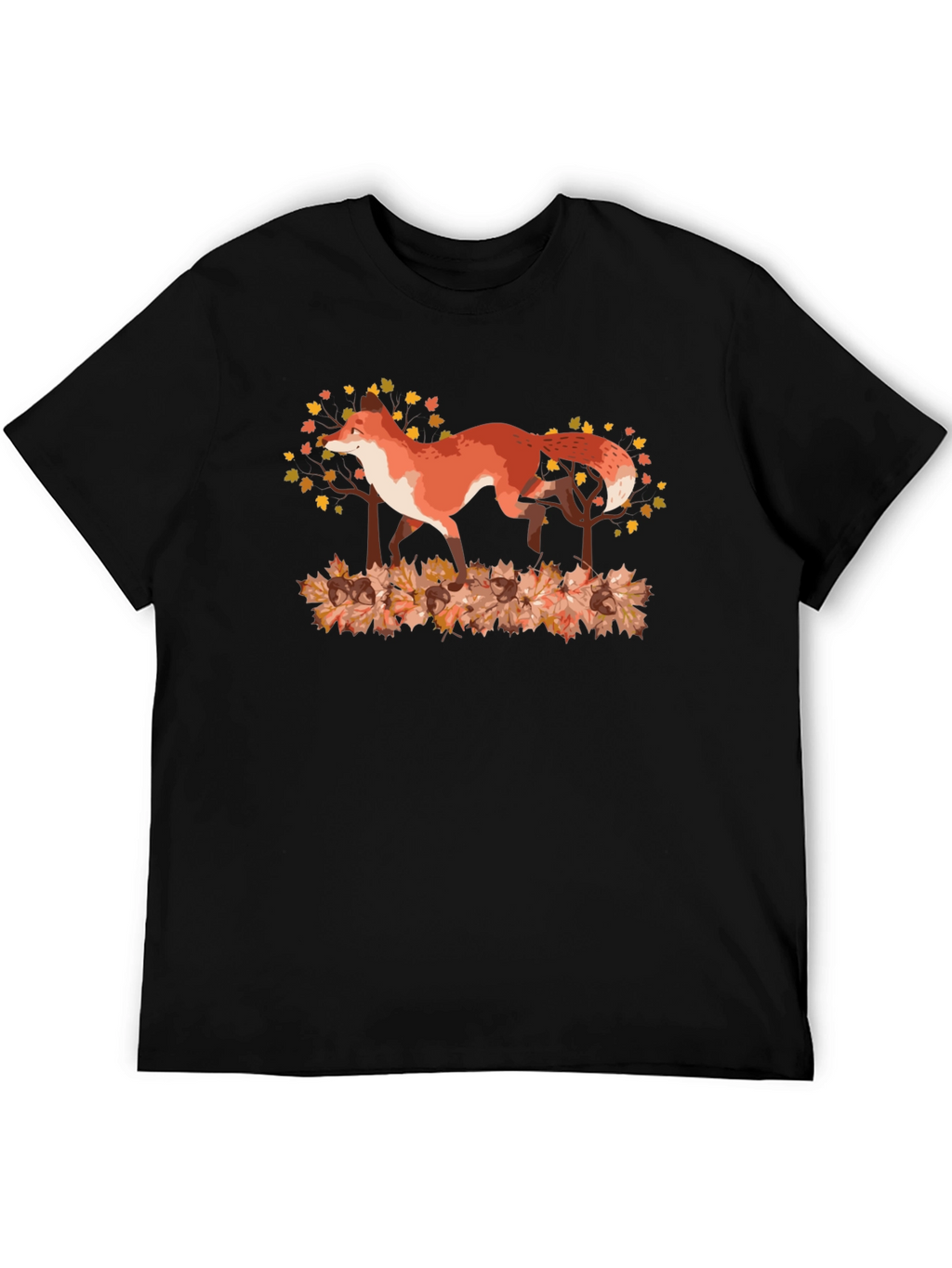 Fox in Autumn Leaves Graphic Tee