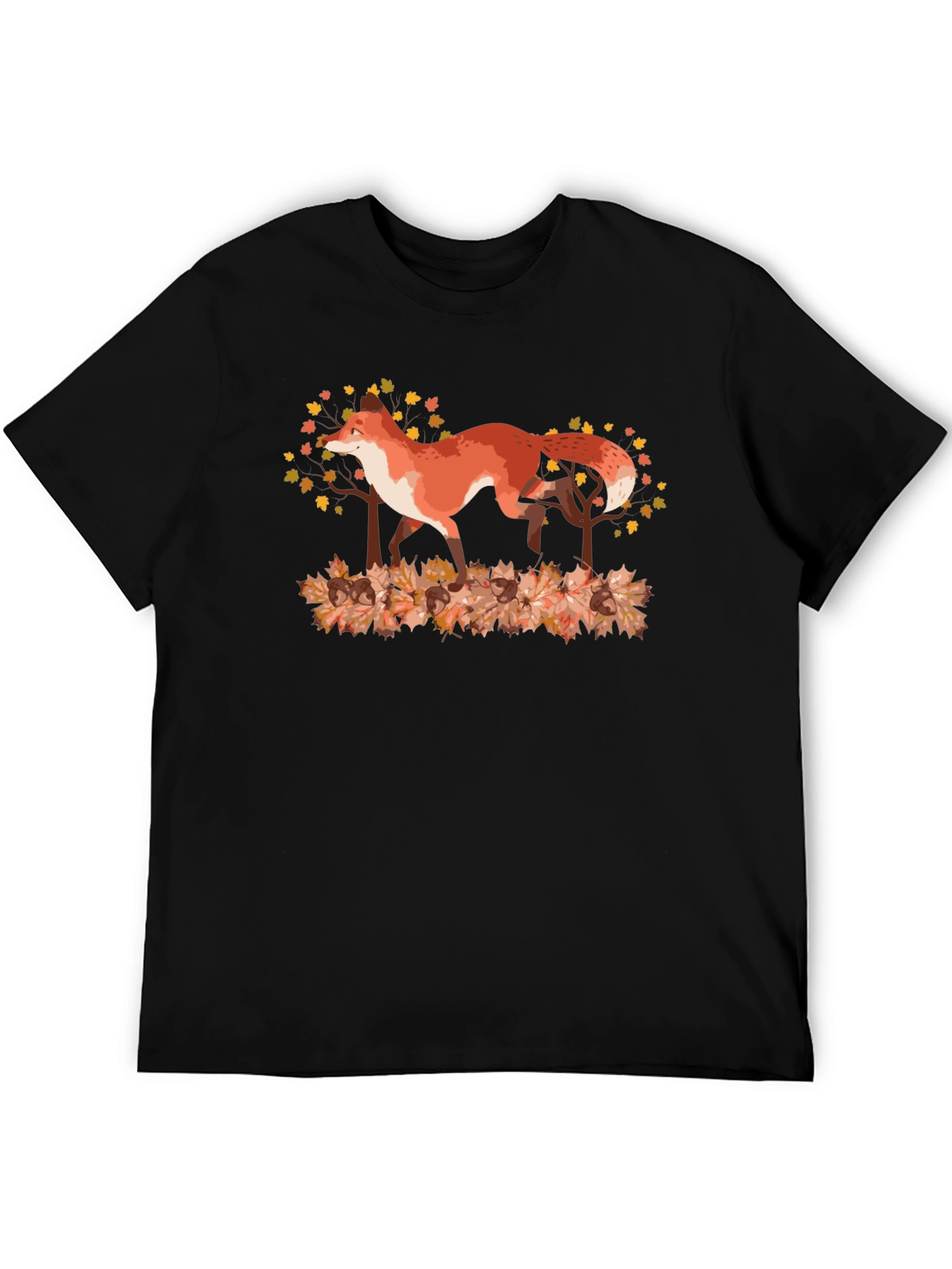 Fox in Autumn Leaves Graphic Tee
