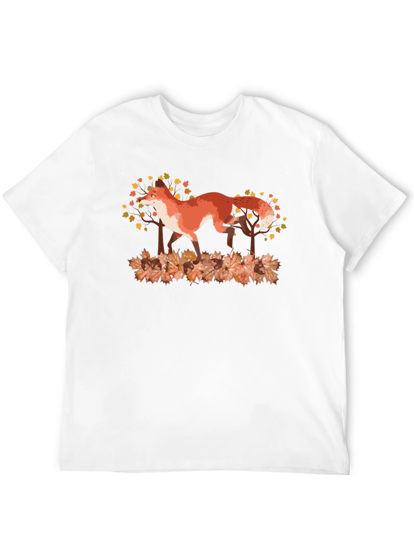 Fox in Autumn Leaves Graphic Tee