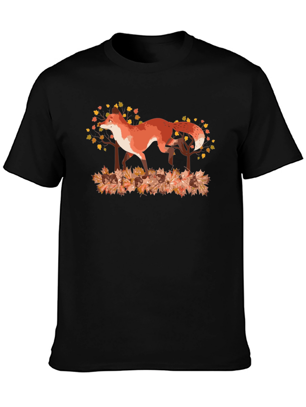 Fox in Autumn Leaves Graphic Tee