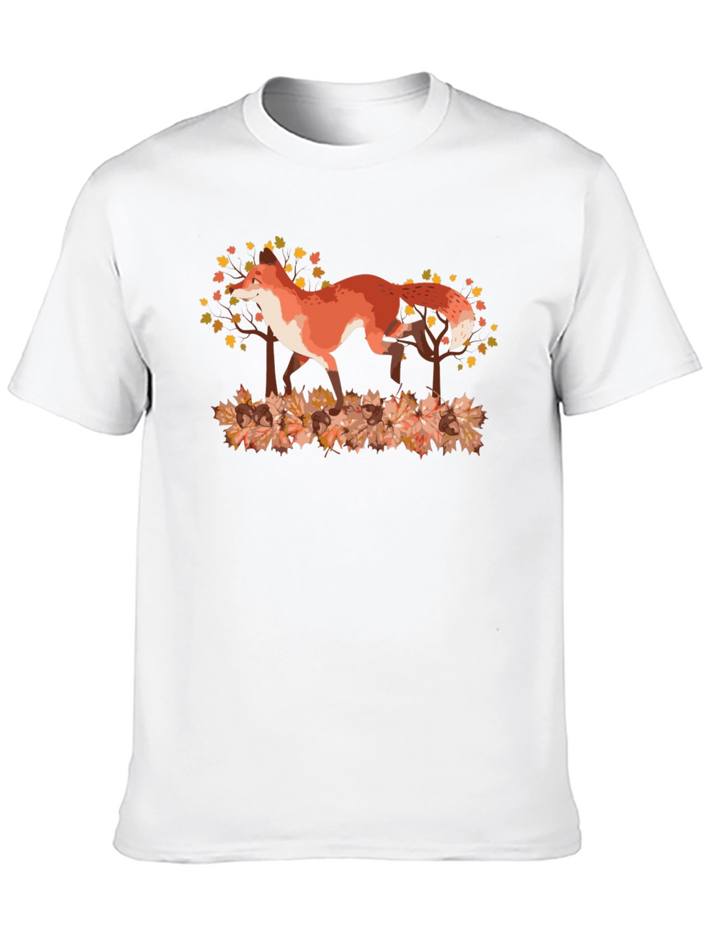 Fox in Autumn Leaves Graphic Tee
