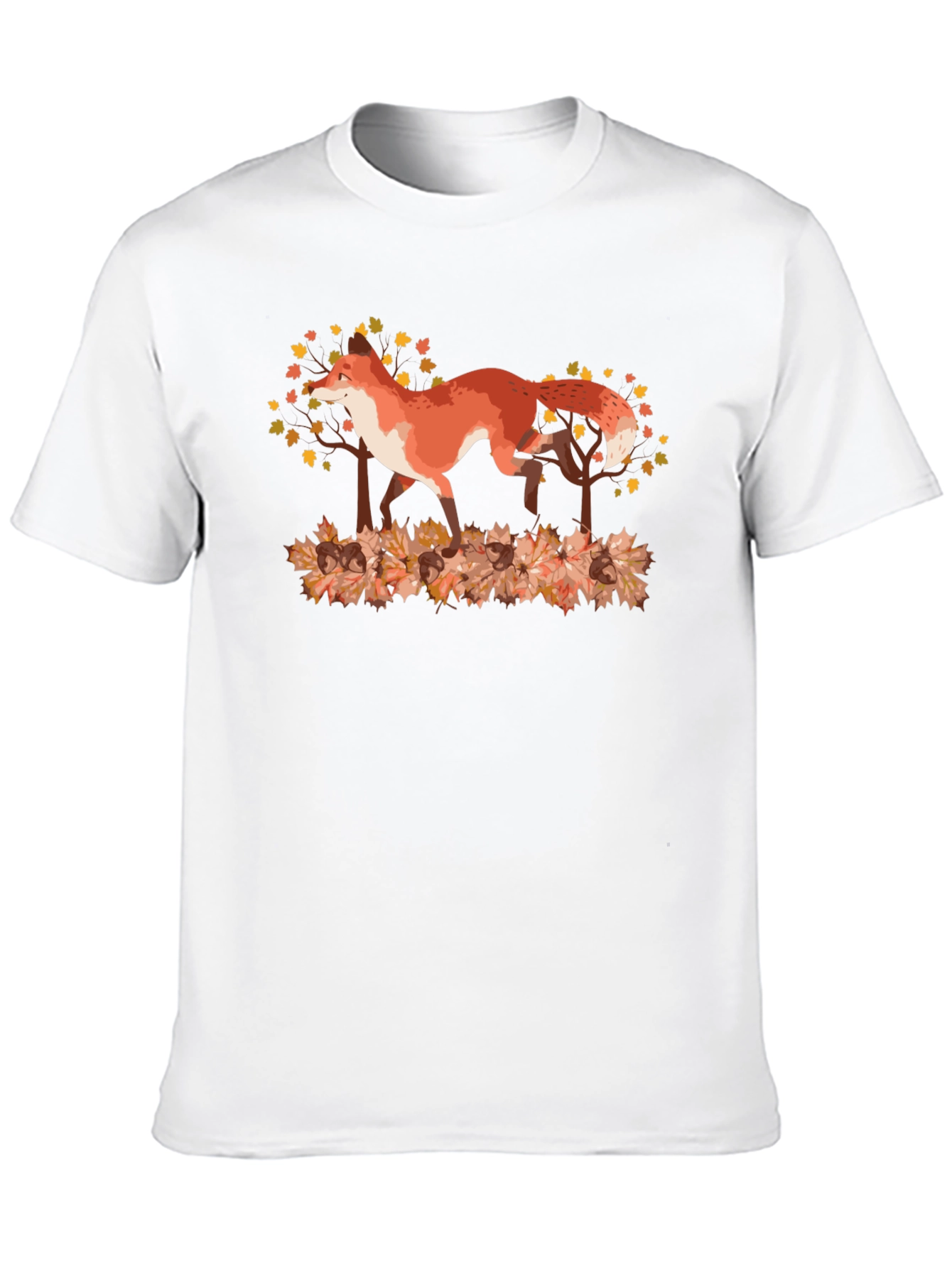 Fox in Autumn Leaves Graphic Tee