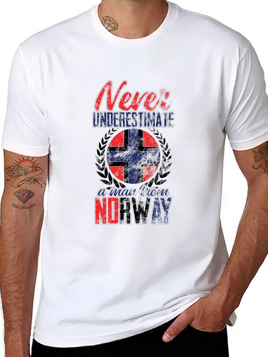 Never Underestimate a Man From Norway Black T-Shirt
