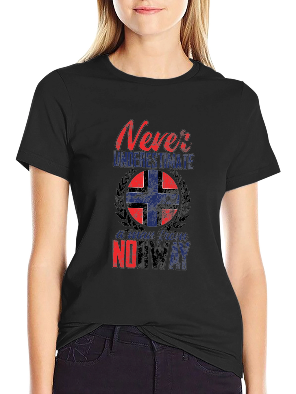 Never Underestimate a Man From Norway Black T-Shirt