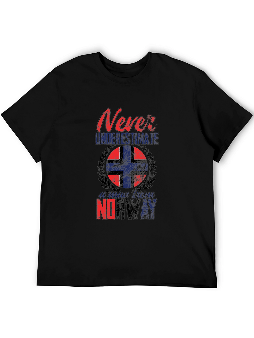 Never Underestimate a Man From Norway Black T-Shirt