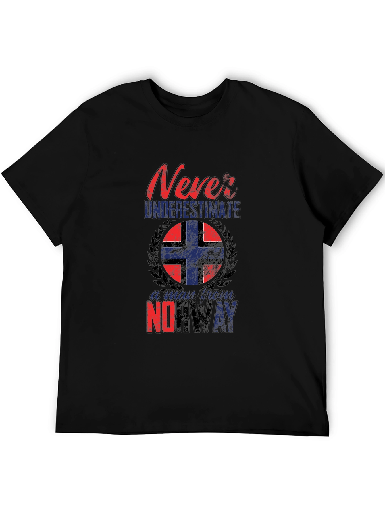 Never Underestimate a Man From Norway Black T-Shirt