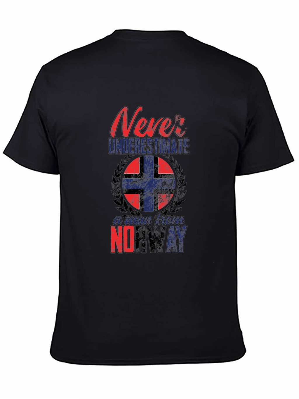 Never Underestimate a Man From Norway Black T-Shirt