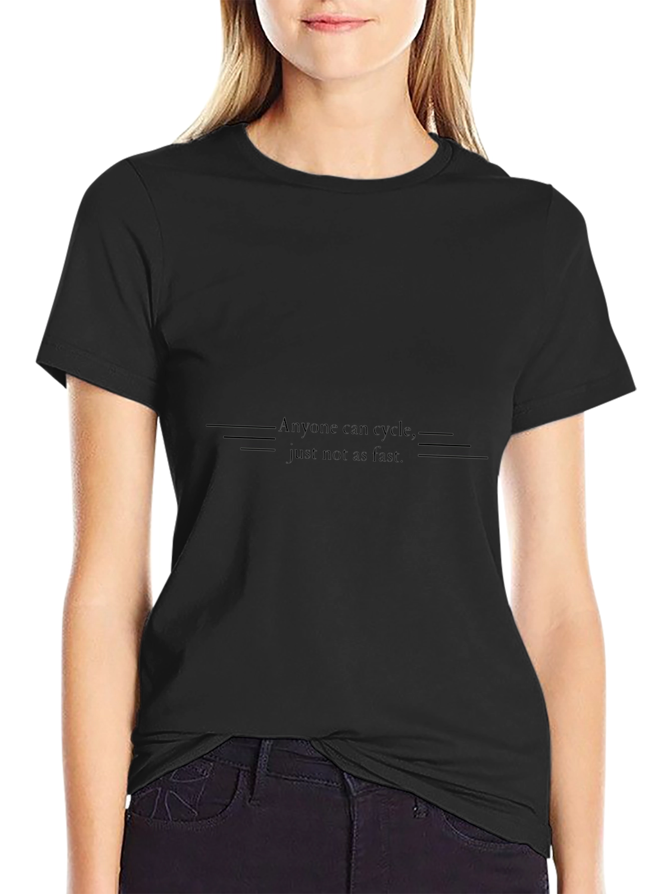 Mens Black T-Shirt: Anyone Can Cycle - Graphic Tee