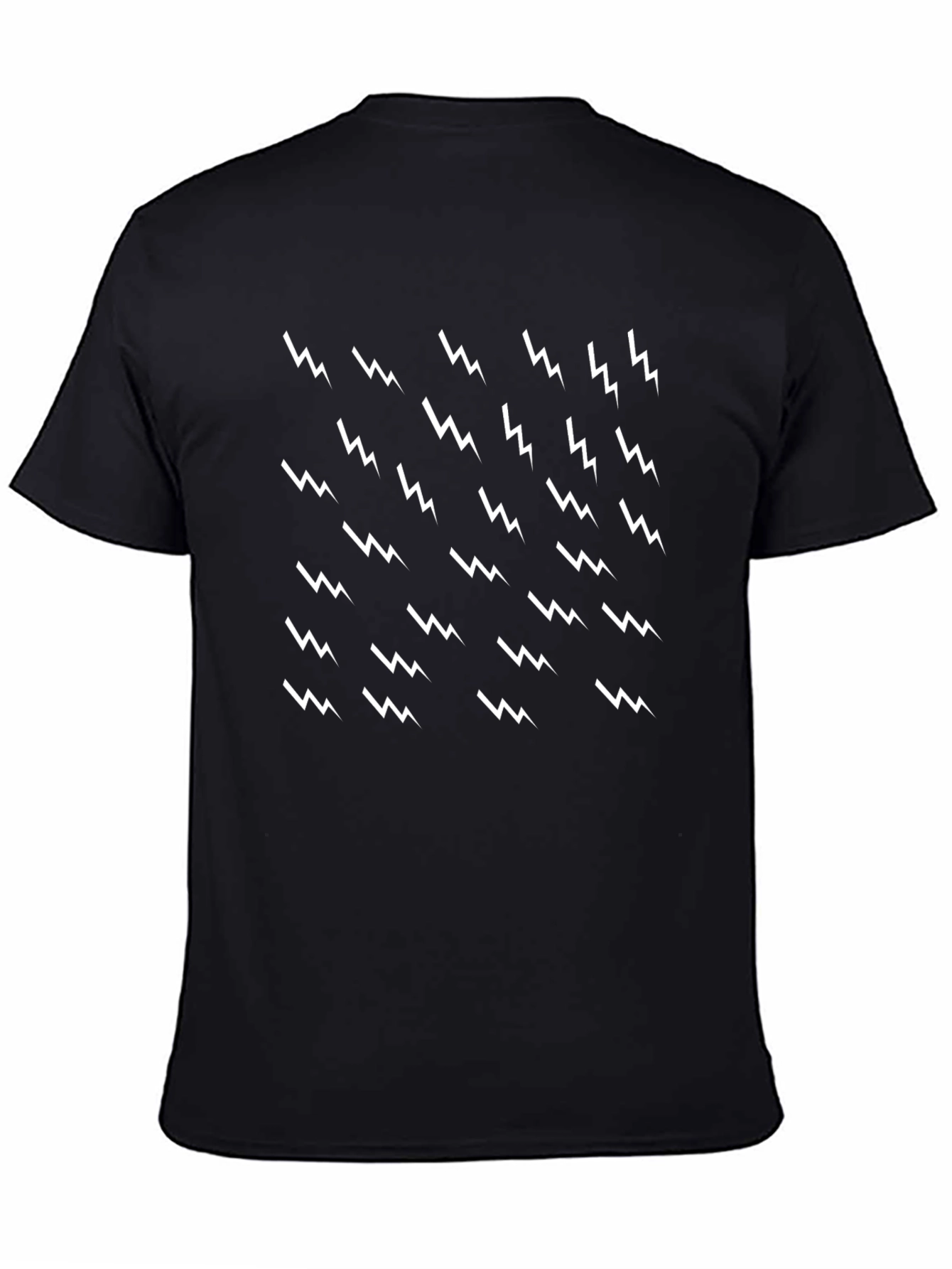 Lightning Bolt Pattern Black T-Shirt