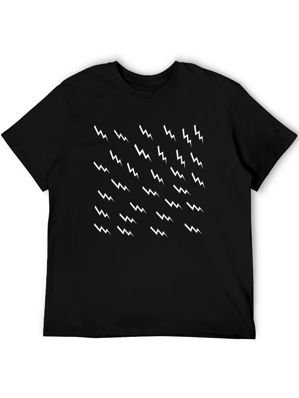 Lightning Bolt Pattern Black T-Shirt