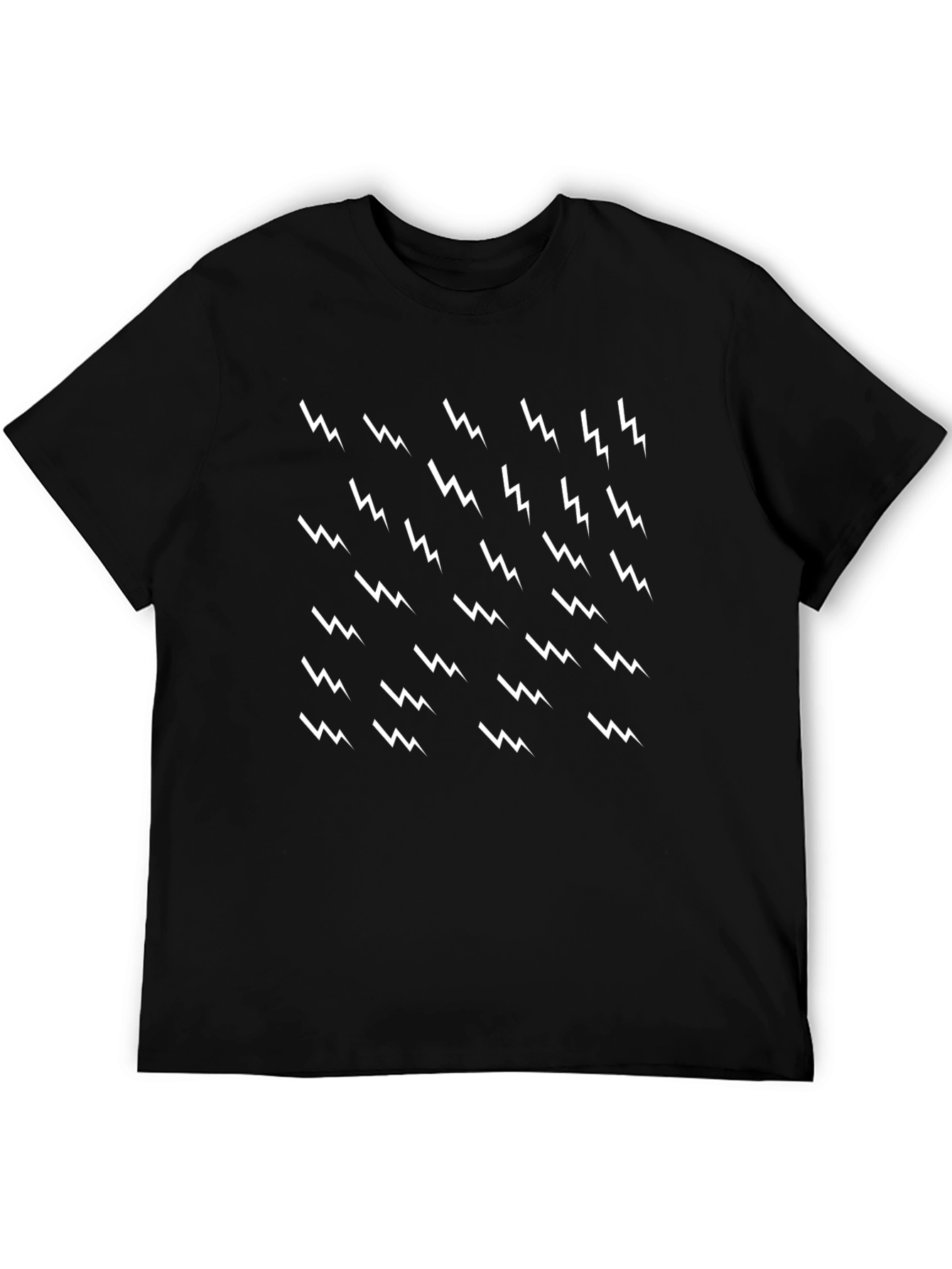 Lightning Bolt Pattern Black T-Shirt