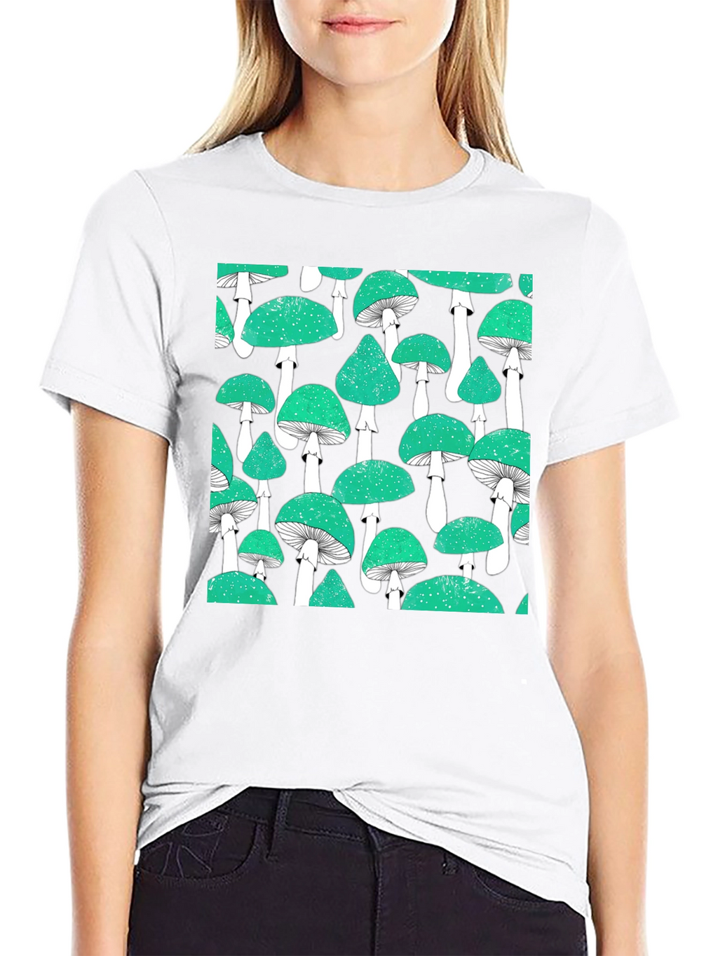 Mushroom Pattern Tee - Cool Graphic Print Shirt