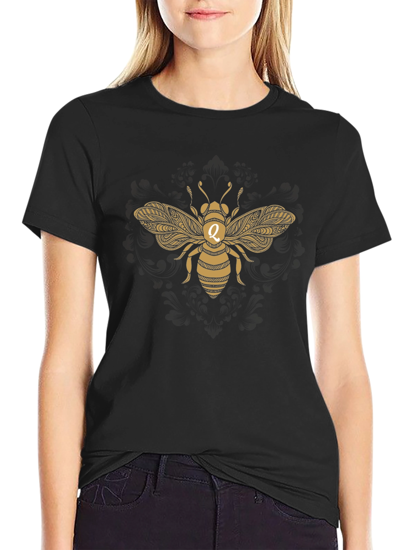 Gold Bee Graphic T-Shirt - Black