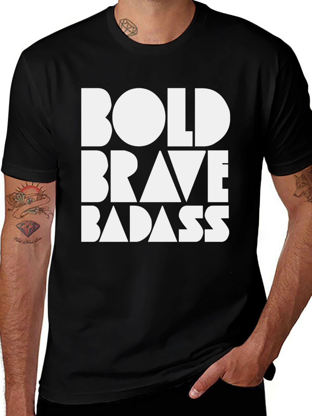 Bold Brave Badass Graphic Tee - Black